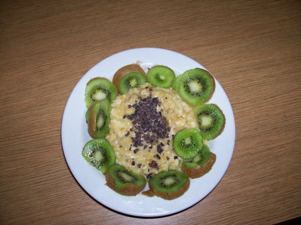 Fruit dish with cacao nibs